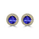 1.4ct Round Tanzanite Earring with 0.179 cttw Diamond