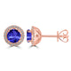 1.4ct Round Tanzanite Earring with 0.179 cttw Diamond