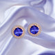 1.4ct Round Tanzanite Earring with 0.179 cttw Diamond