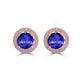 1.4ct Round Tanzanite Earring with 0.179 cttw Diamond