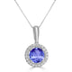 0.7ct Round Tanzanite Pendant with 0.089 cttw Diamond