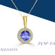 0.7ct Round Tanzanite Pendant with 0.089 cttw Diamond