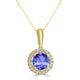 0.7ct Round Tanzanite Pendant with 0.089 cttw Diamond