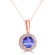 0.7ct Round Tanzanite Pendant with 0.089 cttw Diamond