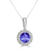 0.7ct Round Tanzanite Pendant with 0.089 cttw Diamond