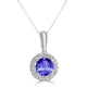 0.7ct Round Tanzanite Pendant with 0.089 cttw Diamond