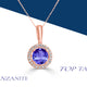 0.7ct Round Tanzanite Pendant with 0.089 cttw Diamond