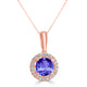 0.7ct Round Tanzanite Pendant with 0.089 cttw Diamond