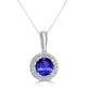 0.7ct Round Tanzanite Pendant with 0.089 cttw Diamond