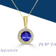 0.7ct Round Tanzanite Pendant with 0.089 cttw Diamond