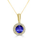 0.7ct Round Tanzanite Pendant with 0.089 cttw Diamond