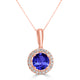 0.7ct Round Tanzanite Pendant with 0.089 cttw Diamond