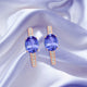 2ct Oval Tanzanite Earring with 0.33 cttw Diamond