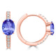 2ct Oval Tanzanite Earring with 0.33 cttw Diamond