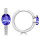 2ct Oval Tanzanite Earring with 0.33 cttw Diamond