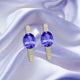 2ct Oval Tanzanite Earring with 0.33 cttw Diamond