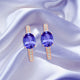 2ct Oval Tanzanite Earring with 0.33 cttw Diamond
