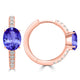 2ct Oval Tanzanite Earring with 0.33 cttw Diamond