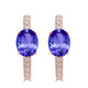 2ct Oval Tanzanite Earring with 0.33 cttw Diamond