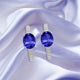 2ct Oval Tanzanite Earring with 0.33 cttw Diamond