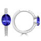 2ct Oval Tanzanite Earring with 0.33 cttw Diamond