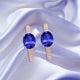 2ct Oval Tanzanite Earring with 0.33 cttw Diamond