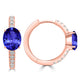 2ct Oval Tanzanite Earring with 0.33 cttw Diamond