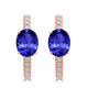 2ct Oval Tanzanite Earring with 0.33 cttw Diamond