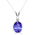 2.85ct Oval Tanzanite Pendant with 0.05 cttw Diamond