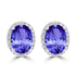 2.4ct Oval Tanzanite Earring with 0.22 cttw Diamond
