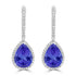 7ct Pear Shape Tanzanite Earring with 0.41 cttw Diamond