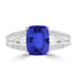 2.1ct Cushion Tanzanite Ring with 0.27 cttw Diamond