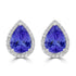 7ct Pear Shape Tanzanite Earring with 0.54 cttw Diamond