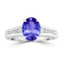 1.8ct Oval Tanzanite Ring with 0.25 cttw Diamond