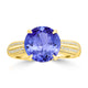 5ct Round Tanzanite Ring with 0.13 cttw Diamond