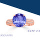 5ct Round Tanzanite Ring with 0.13 cttw Diamond