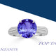 5ct Round Tanzanite Ring with 0.13 cttw Diamond