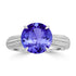 5ct Round Tanzanite Ring with 0.13 cttw Diamond