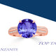 5ct Round Tanzanite Ring with 0.13 cttw Diamond