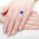 5ct Round Tanzanite Ring with 0.13 cttw Diamond