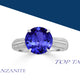 5ct Round Tanzanite Ring with 0.13 cttw Diamond