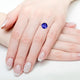 5ct Round Tanzanite Ring with 0.13 cttw Diamond