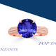 5ct Round Tanzanite Ring with 0.13 cttw Diamond