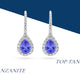 1.3ct Pear Shape Tanzanite Earring with 0.35 cttw Diamond