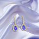 1.3ct Pear Shape Tanzanite Earring with 0.35 cttw Diamond