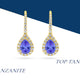 1.3ct Pear Shape Tanzanite Earring with 0.35 cttw Diamond