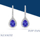 1.3ct Pear Shape Tanzanite Earring with 0.35 cttw Diamond