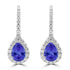 1.3ct Pear Shape Tanzanite Earring with 0.35 cttw Diamond