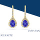 1.3ct Pear Shape Tanzanite Earring with 0.35 cttw Diamond