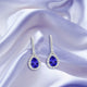 1.3ct Pear Shape Tanzanite Earring with 0.35 cttw Diamond